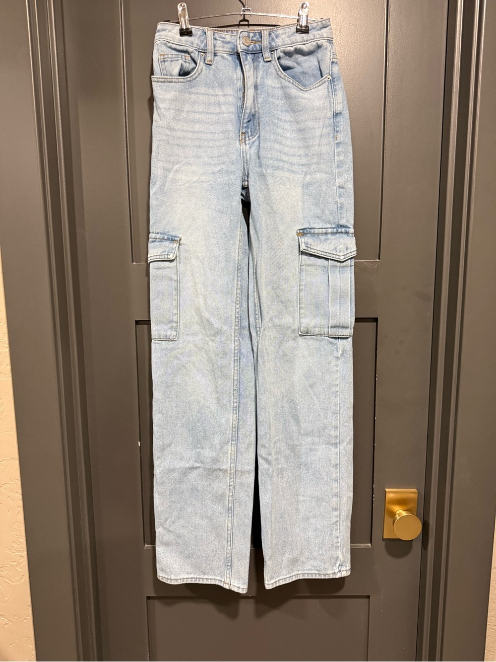 Light Wash Cargo Jeans